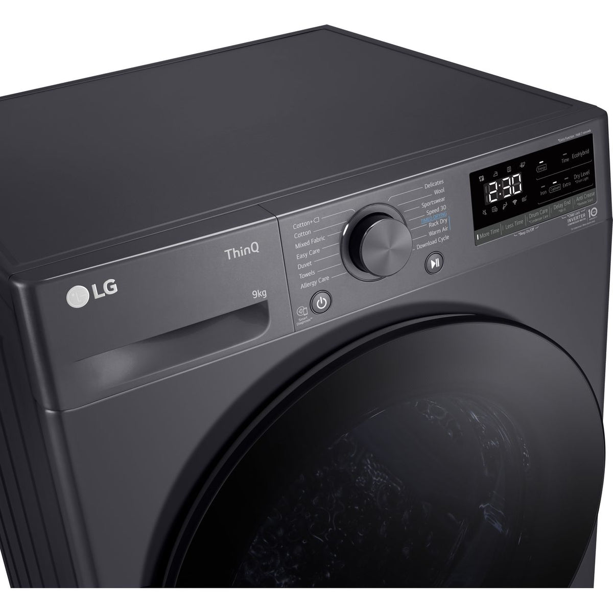 LG Dual Dry™ FDV709GN Wifi Connected 9Kg Heat Pump Tumble Dryer - Slate Grey - A++ Rated