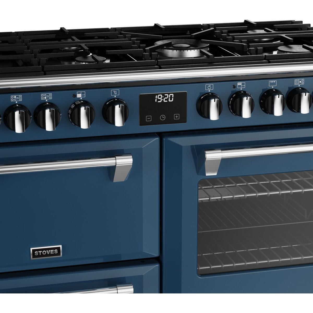 Stoves Richmond Deluxe ST DX RICH D1000DF TBL Dual Fuel Range Cooker - Thunder Blue - A Rated