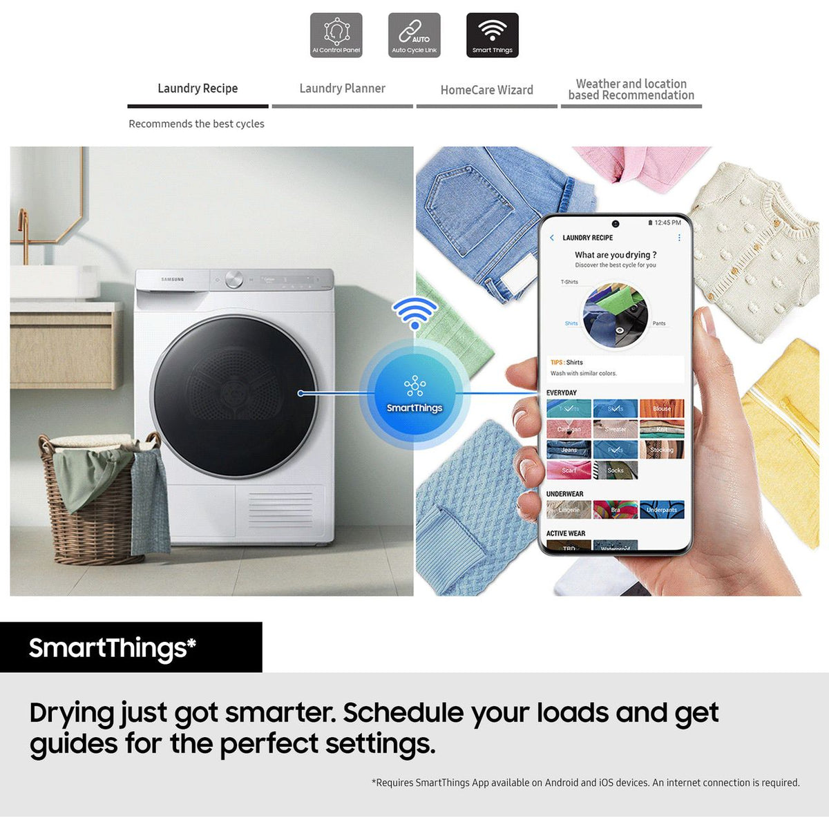 Samsung Series 5 OptimalDry™ DV90CGC0A0AB Wifi Connected 9Kg Heat Pump Tumble Dryer - Black - A++ Rated