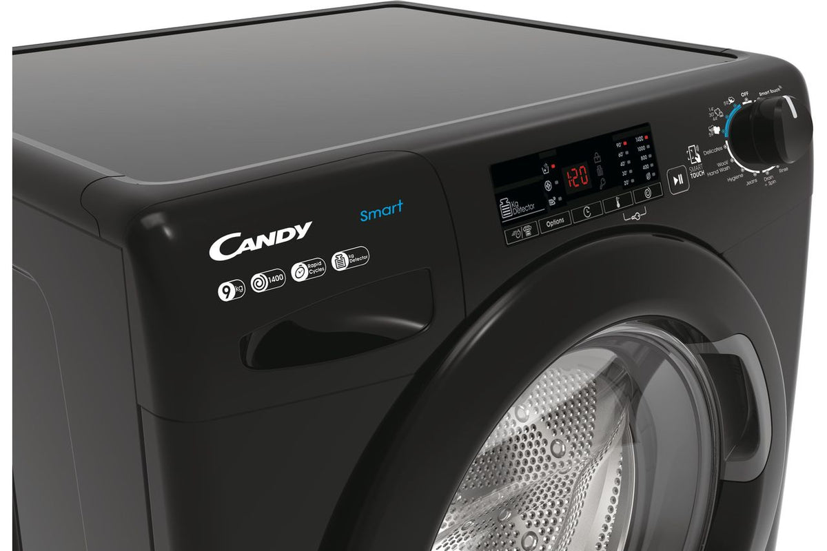 Candy CS149TWBB4-1-80 9kg Washing Machine with 1400 rpm - Black - B Rated