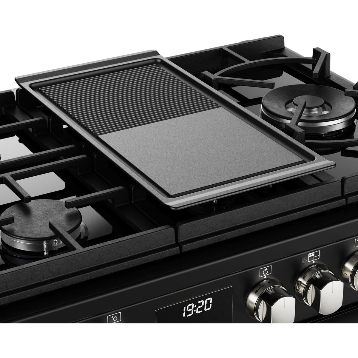 Stoves Sterling Deluxe ST DX STER D1000DF GTG BK 100cm Dual Fuel Range Cooker - Black - A Rated