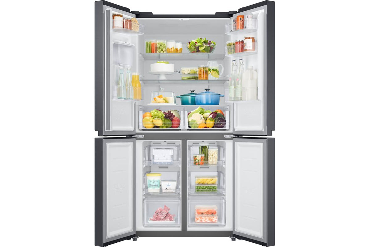 Samsung RF48A401EB4 Non-Plumbed Total No Frost American Fridge Freezer - Gentle Black Matt - E Rated