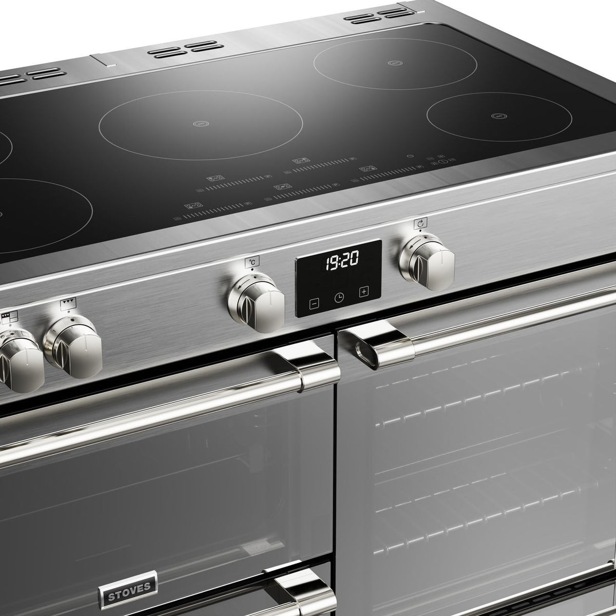 Stoves Sterling Deluxe ST DX STER D1000Ei TCH SS 100cm Electric Range Cooker with Induction Hob - Stainless Steel - A-A-A Rated