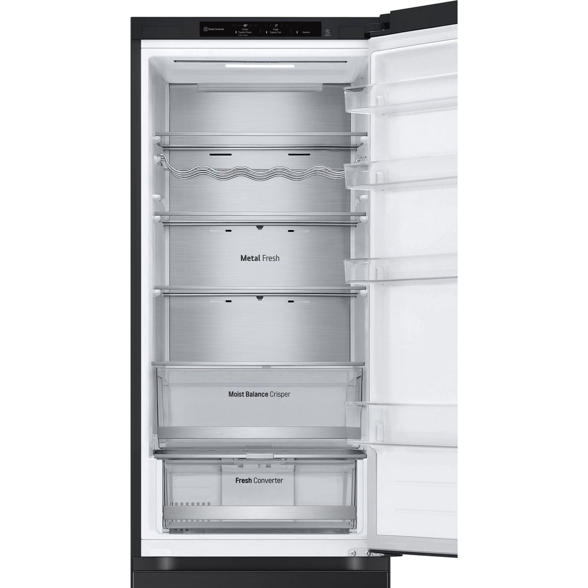 LG NatureFRESH™ GBV5240CEP 70-30 Frost Free Fridge Freezer - Black - C Rated