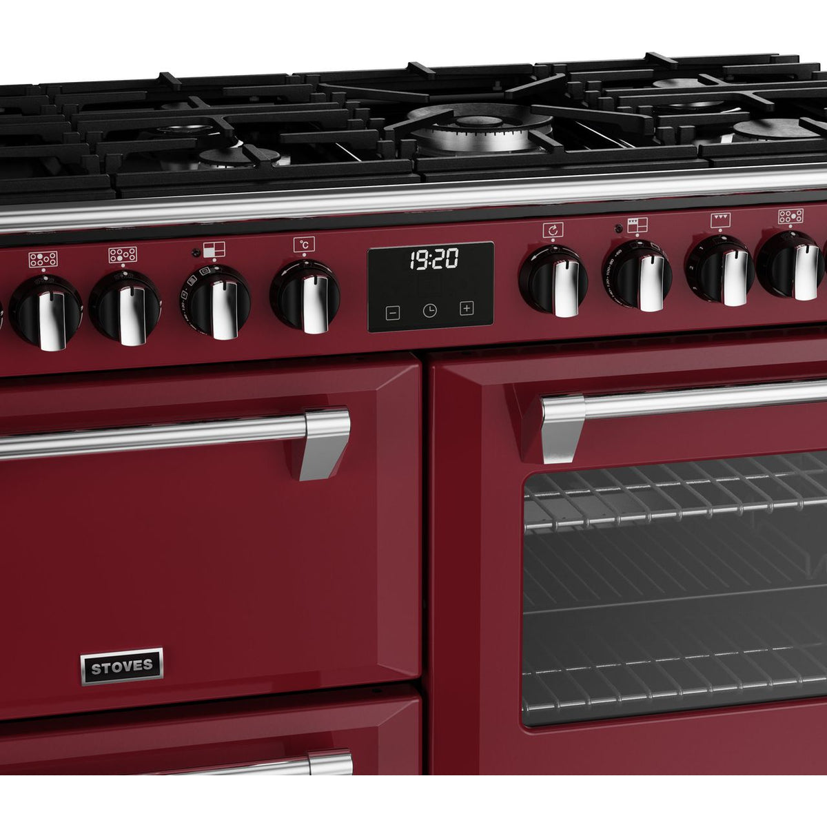 Stoves Richmond Deluxe ST DX RICH D1000DF CRE Dual Fuel Range Cooker - Chilli Red - A Rated