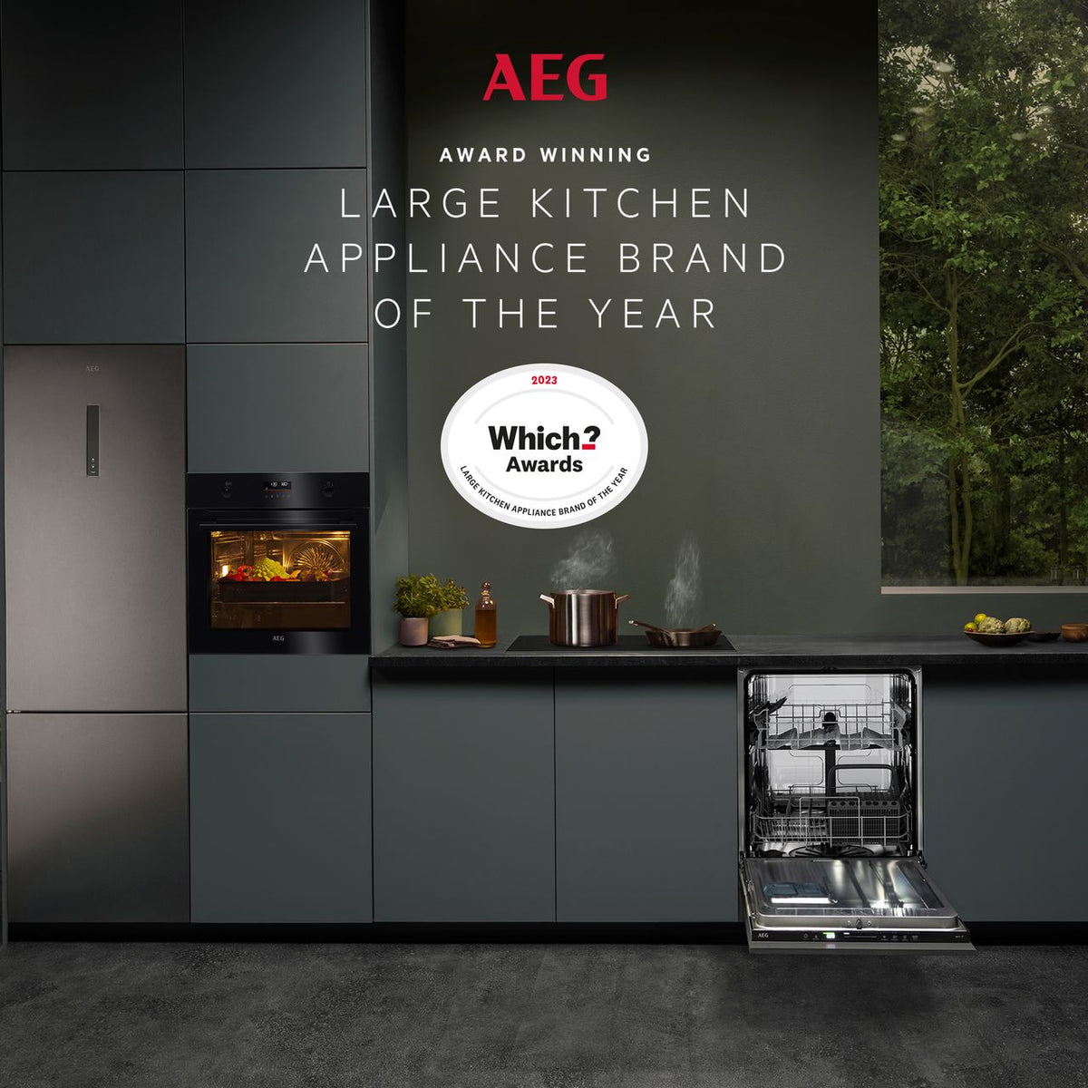 AEG FSS83708P Wifi Connected Fully Integrated Standard Dishwasher - Black Control Panel - D Rated