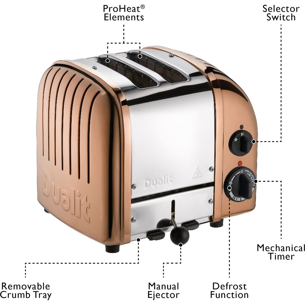 Dualit Classic 27450 2 Slice Toaster - Copper