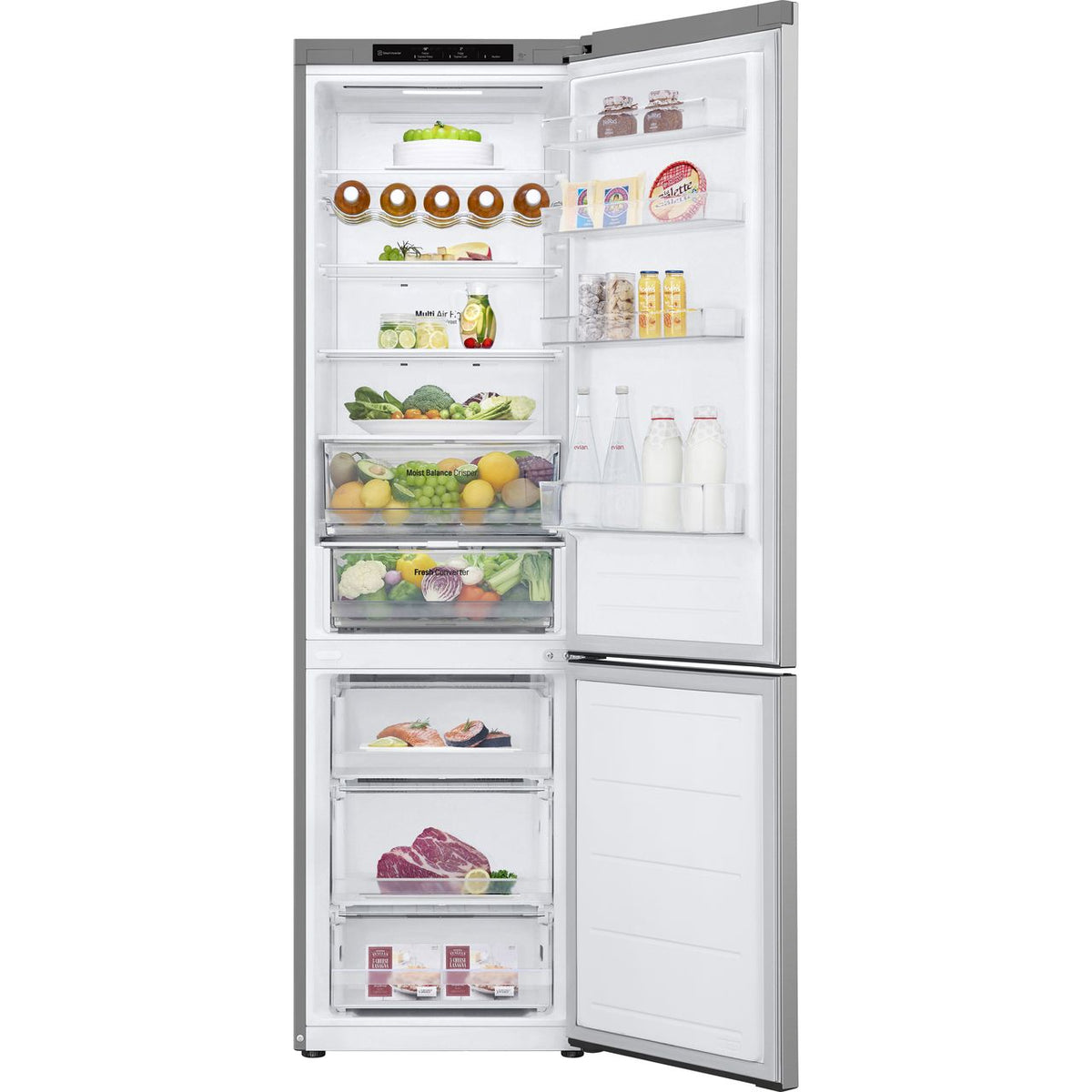 LG NatureFRESH™ GBV3200CPY Frost Free Fridge Freezer - Prime Silver - C Rated