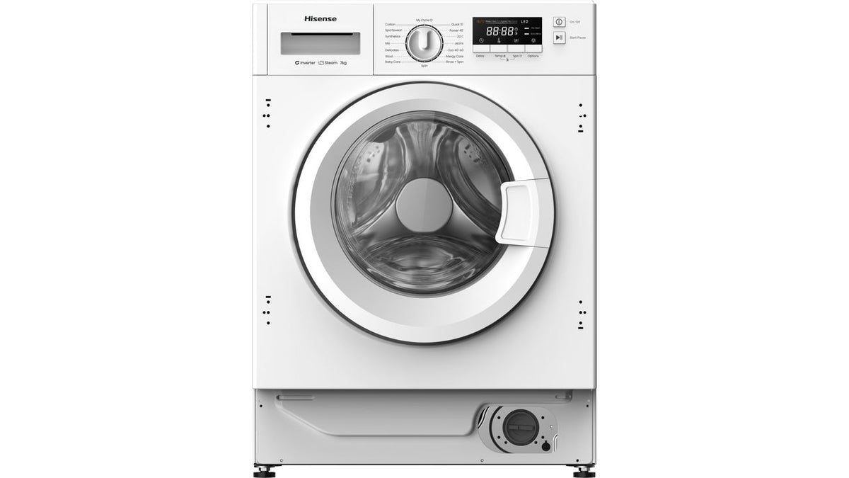 Hisense 3 Series WF3M741BWI Integrated 7kg Washing Machine with 1400 rpm - White - A Rated