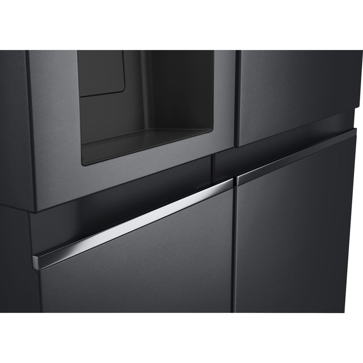 LG NatureFRESH™ GSLV70MCTD Wifi Connected Plumbed Frost Free American Fridge Freezer - Matt Black - D Rated