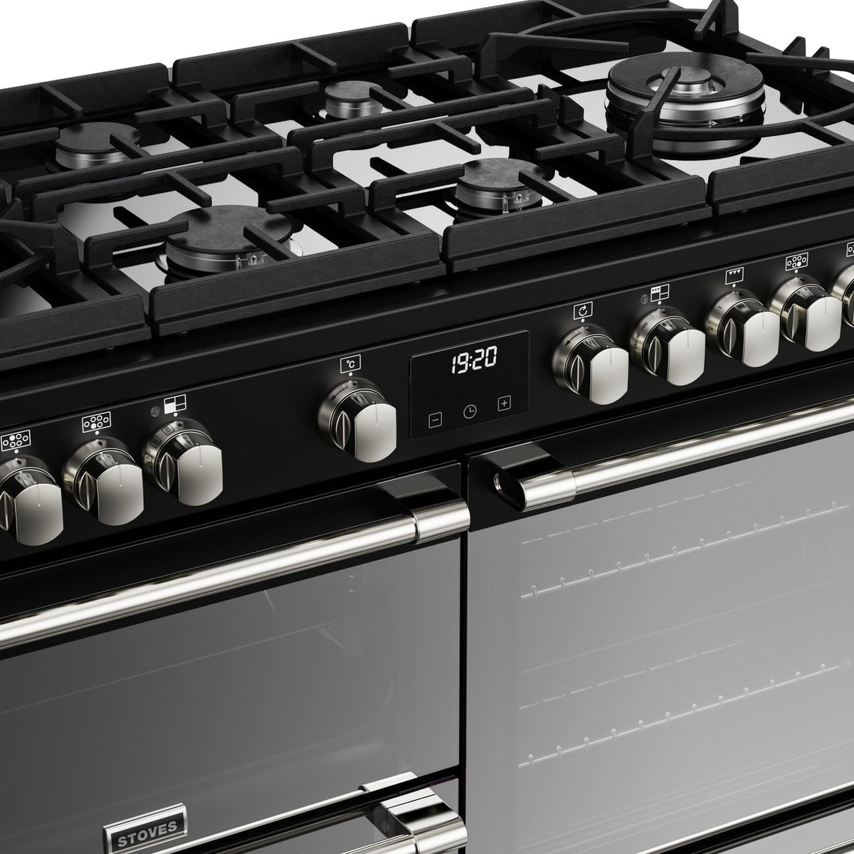 Stoves Sterling Deluxe ST DX STER D1100DF GTG BK 110cm Dual Fuel Range Cooker - Black - A-A-A Rated