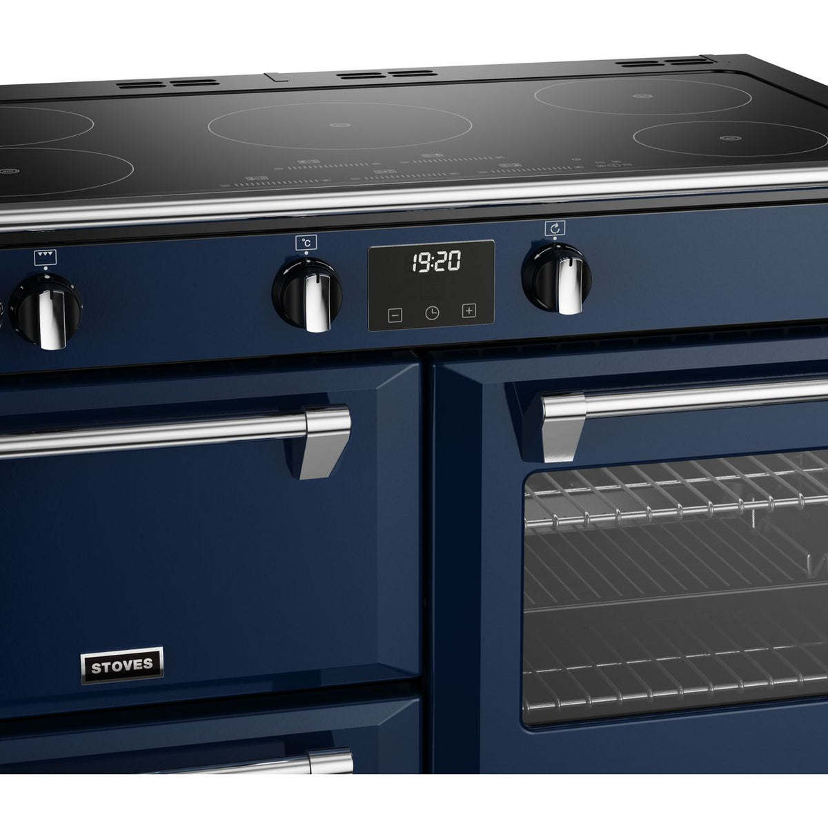 Stoves Richmond Deluxe ST DX RICH D1000Ei TCH MBL Electric Range Cooker with Induction Hob - Midnight Blue - A Rated