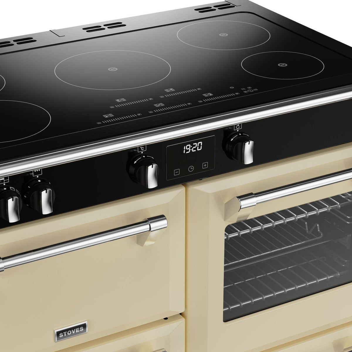 Stoves Richmond Deluxe ST DX RICH D1000Ei TCH CC 100cm Electric Range Cooker with Induction Hob - Cream - A Rated