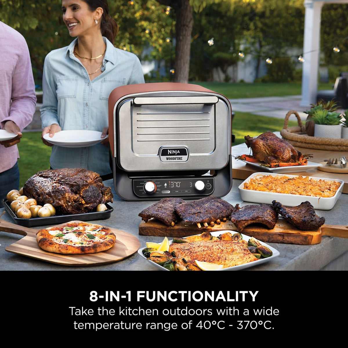 Ninja Woodfire Electric Outdoor Oven OO101UK Health Grill - Terracotta