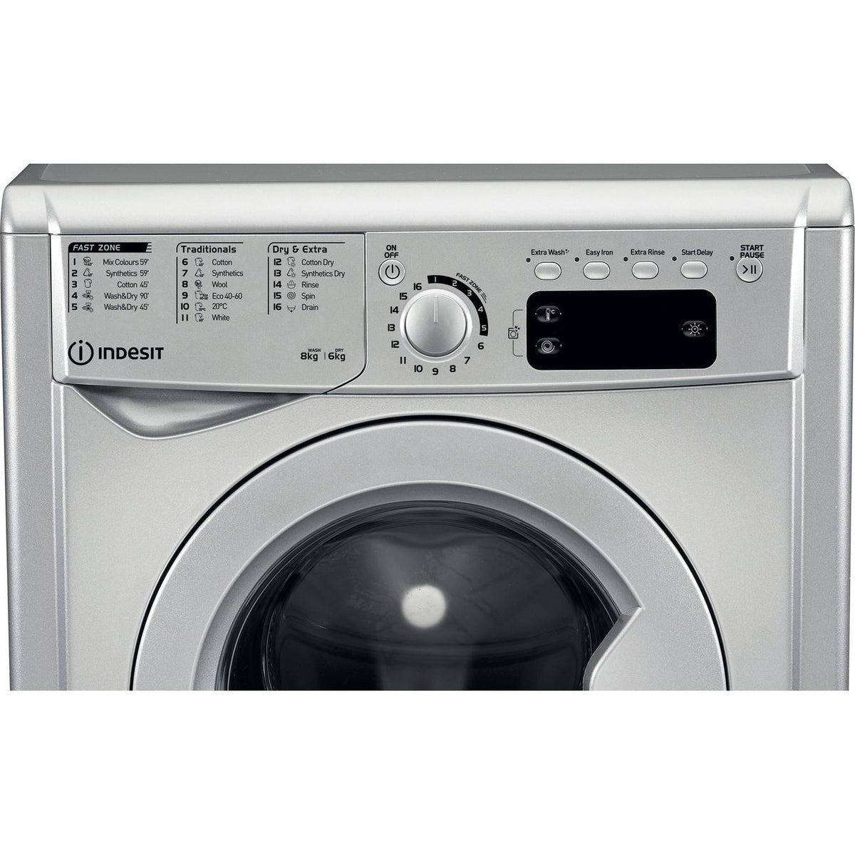 Indesit EWDE861483SUK 8Kg - 6Kg Washer Dryer with 1400 rpm - Silver - D Rated