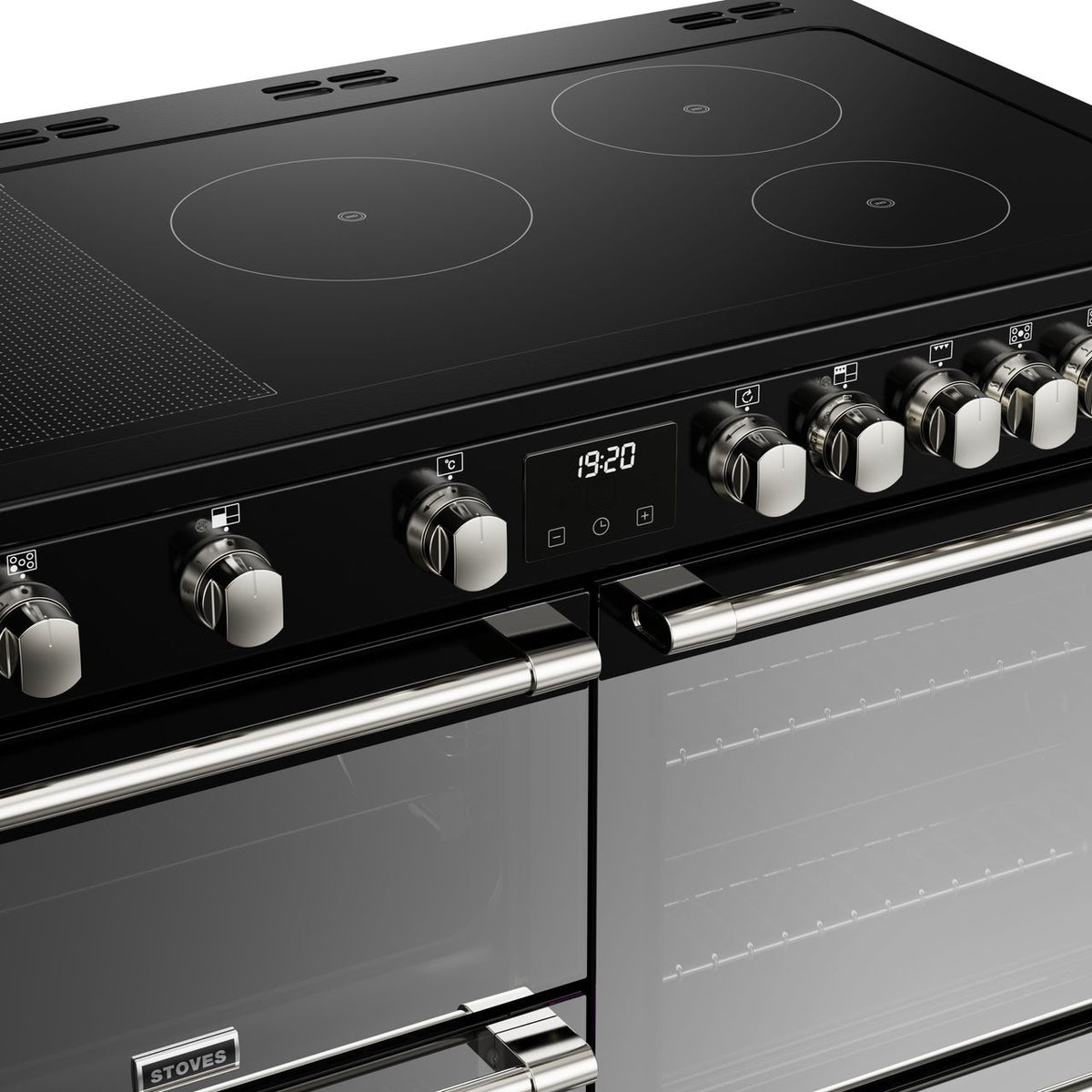 Stoves Sterling Deluxe ST DX STER D1100Ei RTY BK Electric Range Cooker with Induction Hob - Black - A-A-A Rated