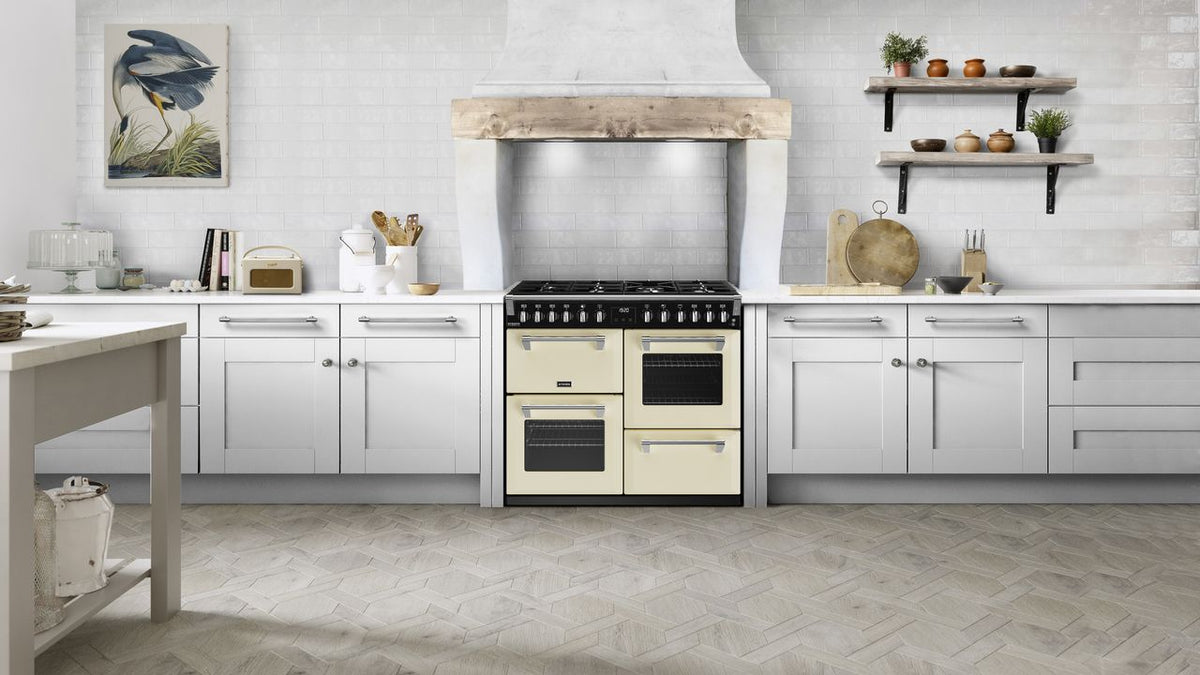 Stoves Richmond Deluxe ST DX RICH D1000DF CC 100cm Dual Fuel Range Cooker - Cream - A Rated