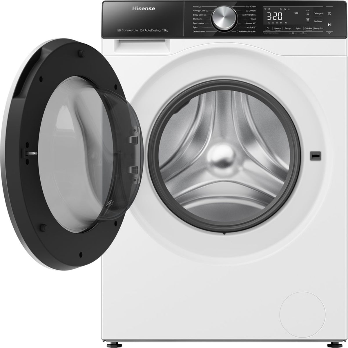 Hisense 5S Series WF5S1245BW 12kg Washing Machine with 1400 rpm - White - A Rated