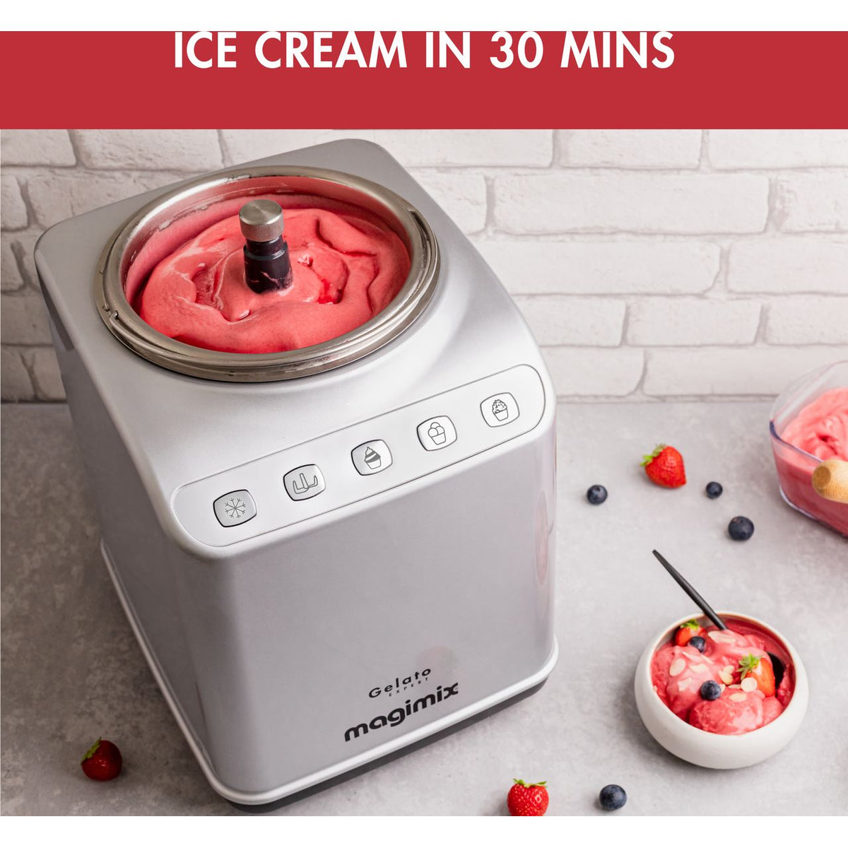 Magimix Gelato Expert 11680 Ice Cream Maker - Stainless Steel