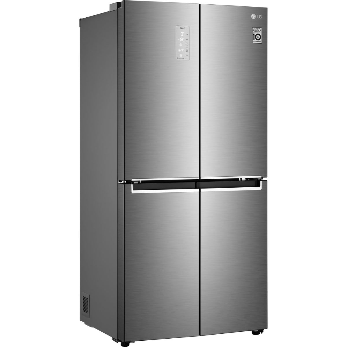 LG NatureFRESH™ GMB844PZ4E Wifi Connected Frost Free American Fridge Freezer - Shiny Steel - E Rated