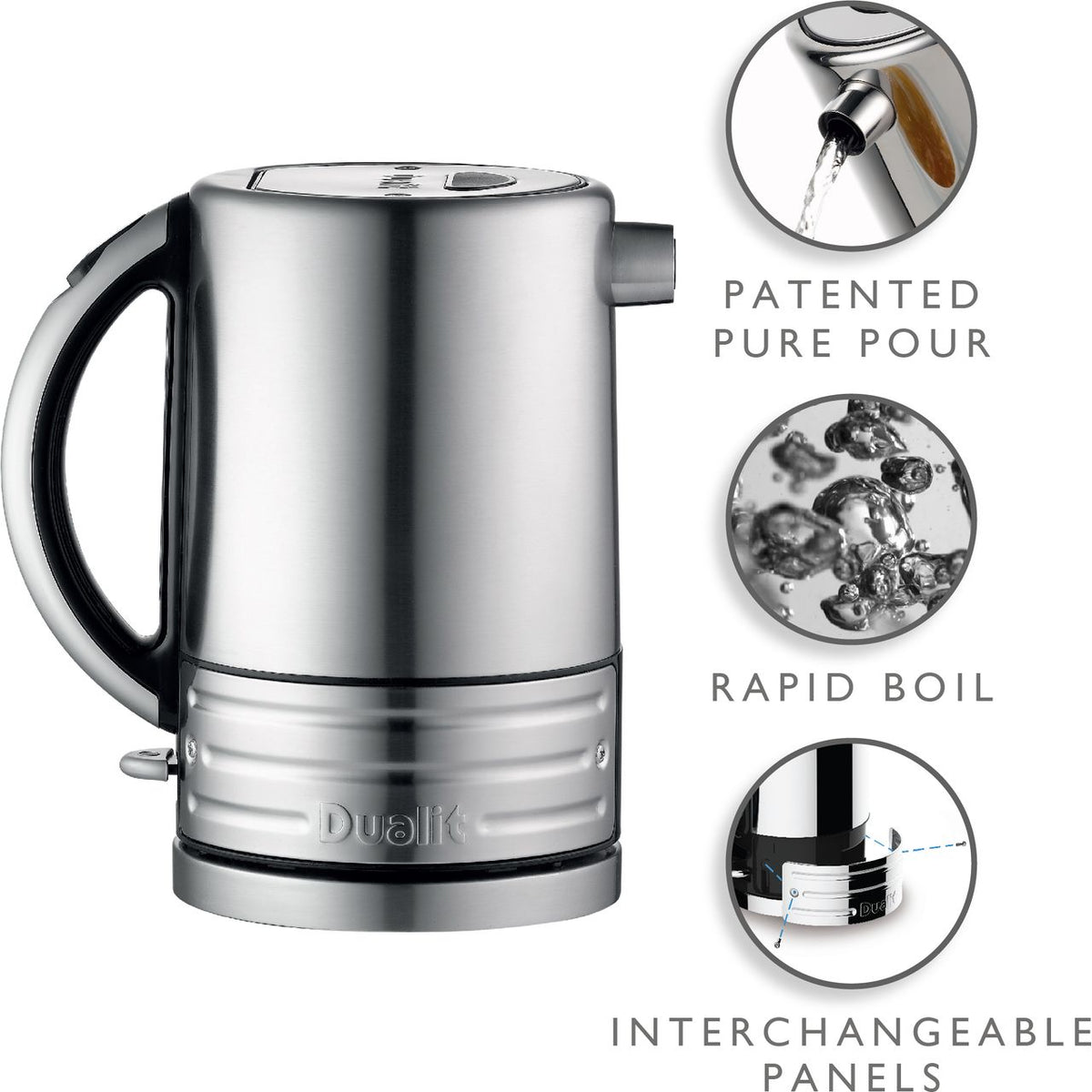 Dualit Architect 72905 Kettle - Black - Brushed Steel