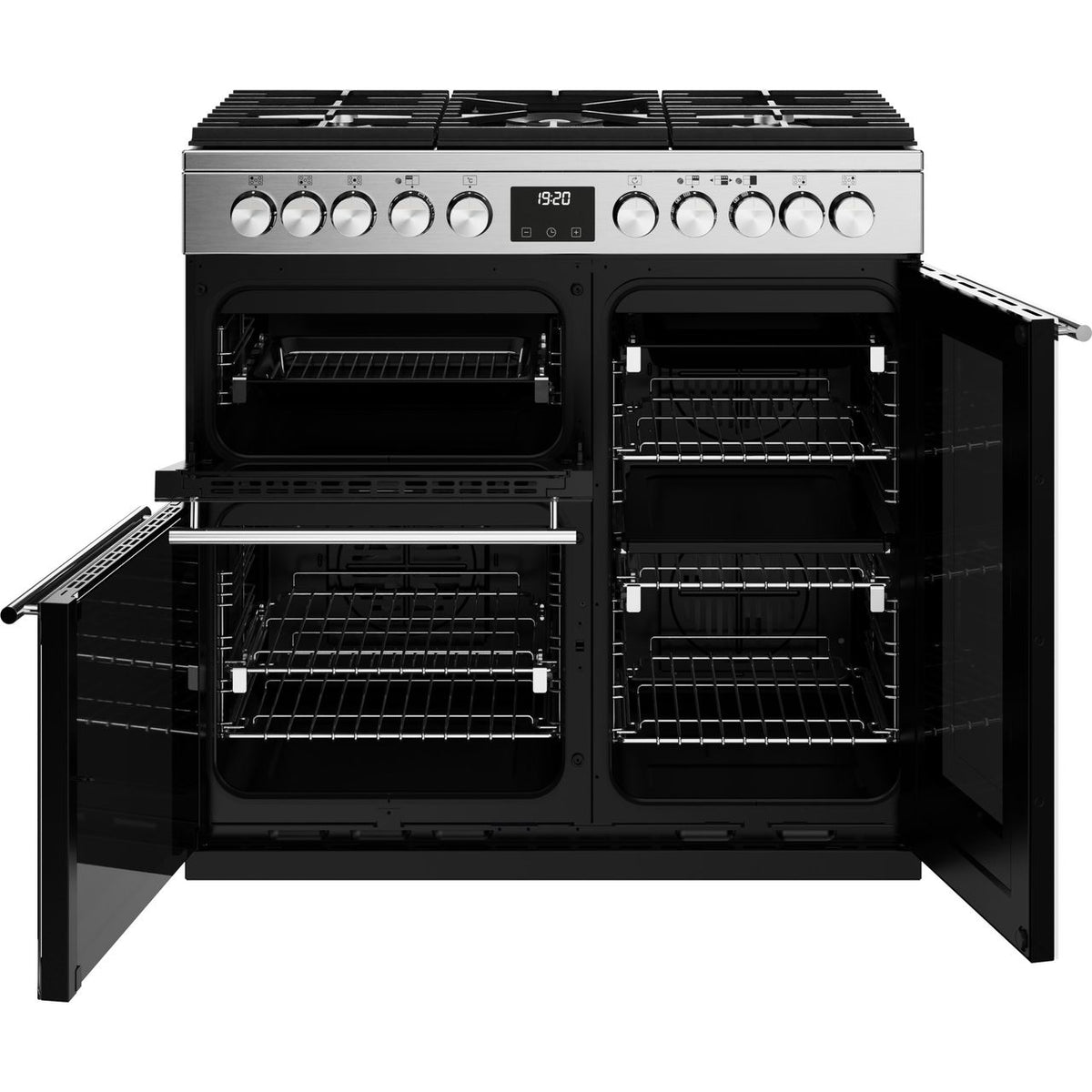 Stoves Precision Deluxe ST DX PREC D900DF SS Dual Fuel Range Cooker - Stainless Steel - Black - A-A-A Rated