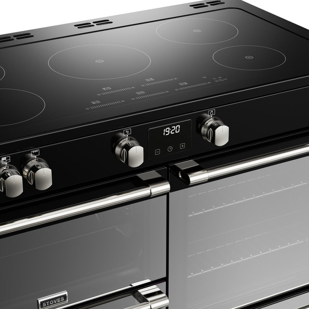 Stoves Sterling Deluxe ST DX STER D1100Ei TCH BK Electric Range Cooker with Induction Hob - Black - A-A-A Rated