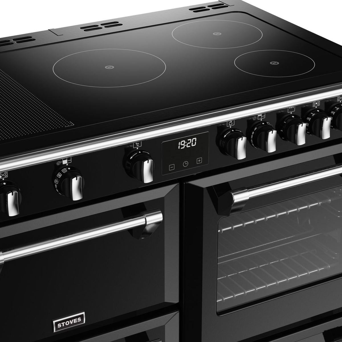 Stoves Richmond Deluxe ST DX RICH D1000Ei RTY BK 100cm Electric Range Cooker with Induction Hob - Black - A Rated