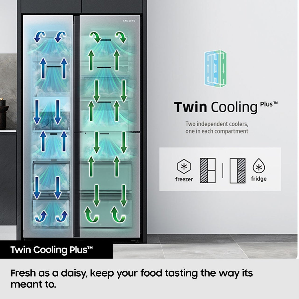 Samsung Series 7 SpaceMax™ RS68CG883DS9EU Wifi Connected Total No Frost American Fridge Freezer - Silver - D Rated