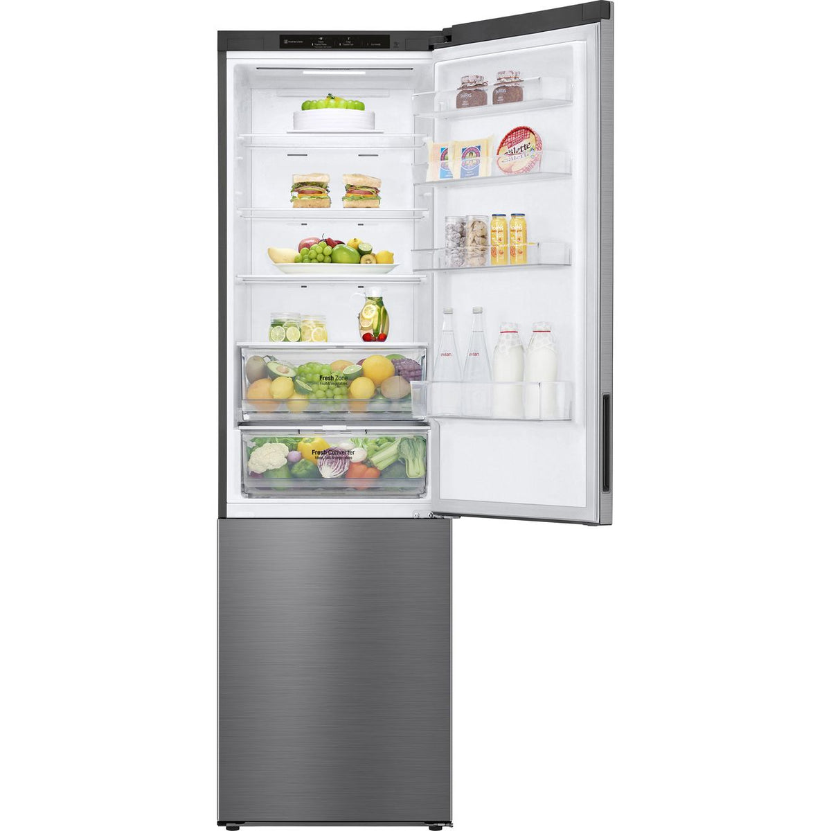 LG NatureFRESH™ GBP62PZNBC 70-30 Frost Free Fridge Freezer - Silver - B Rated