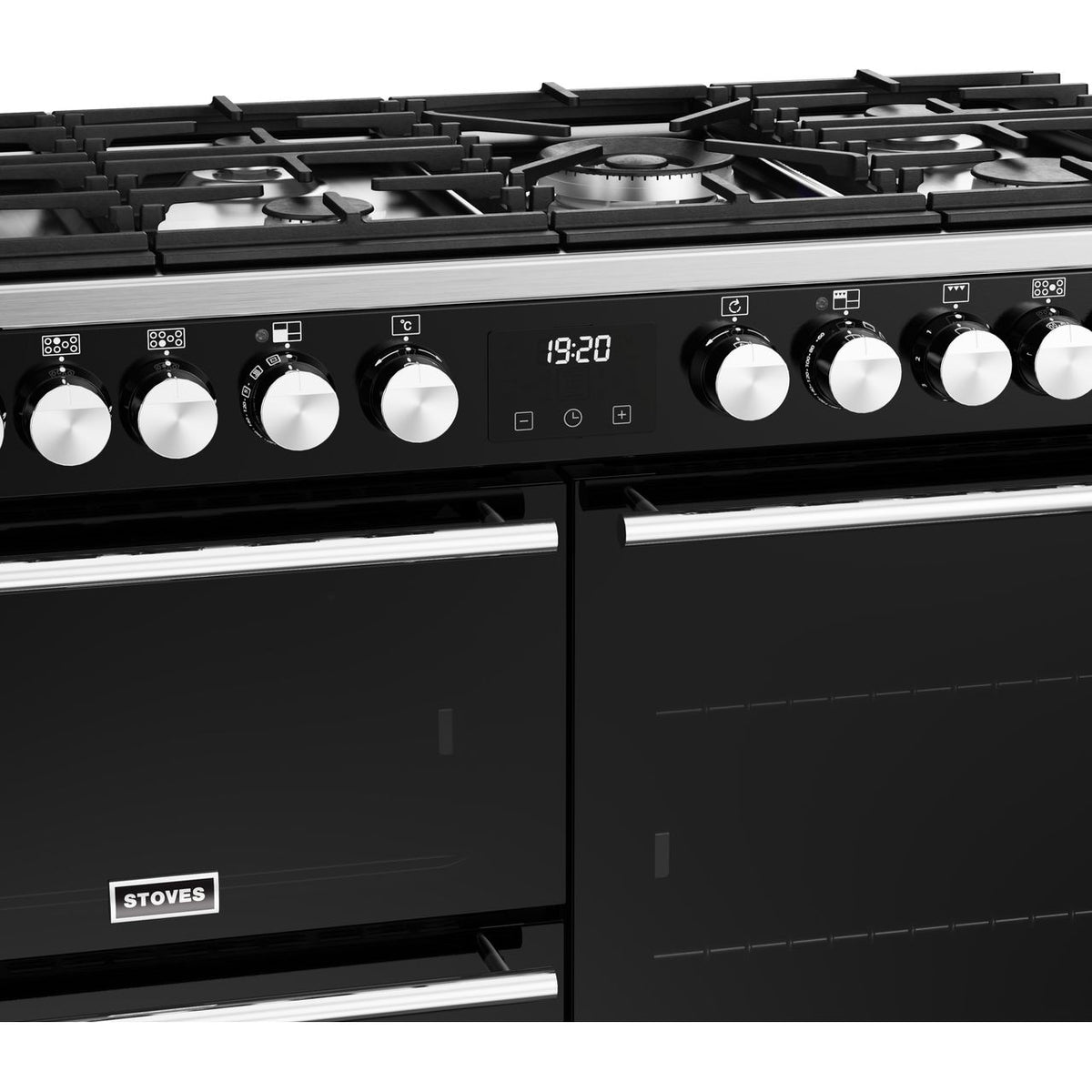 Stoves Precision Deluxe ST DX PREC D1000DF BK 100cm Dual Fuel Range Cooker - Black - A Rated