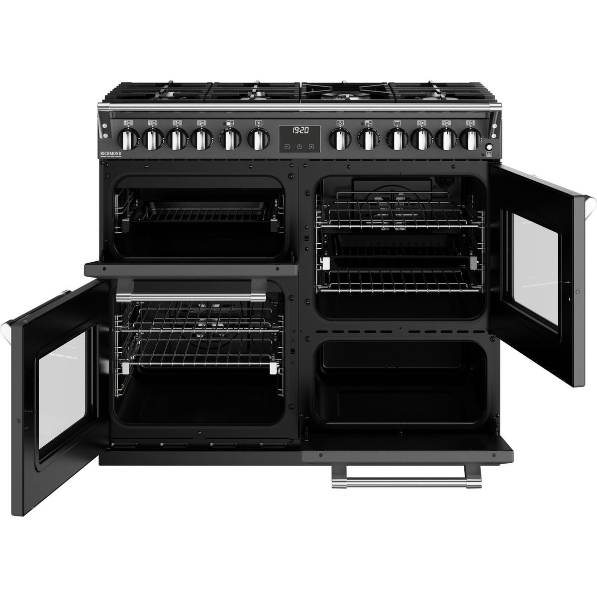 Stoves Richmond Deluxe ST DX RICH D1000DF AGR Dual Fuel Range Cooker - Anthracite - A Rated