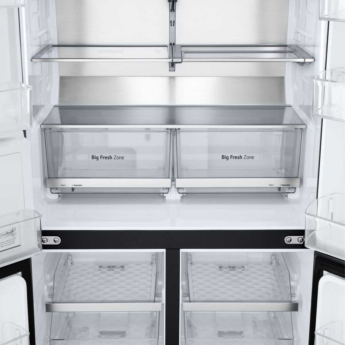 LG InstaView™ GMG960EVJE Wifi Connected Plumbed Frost Free American Fridge Freezer - Matte Black - E Rated