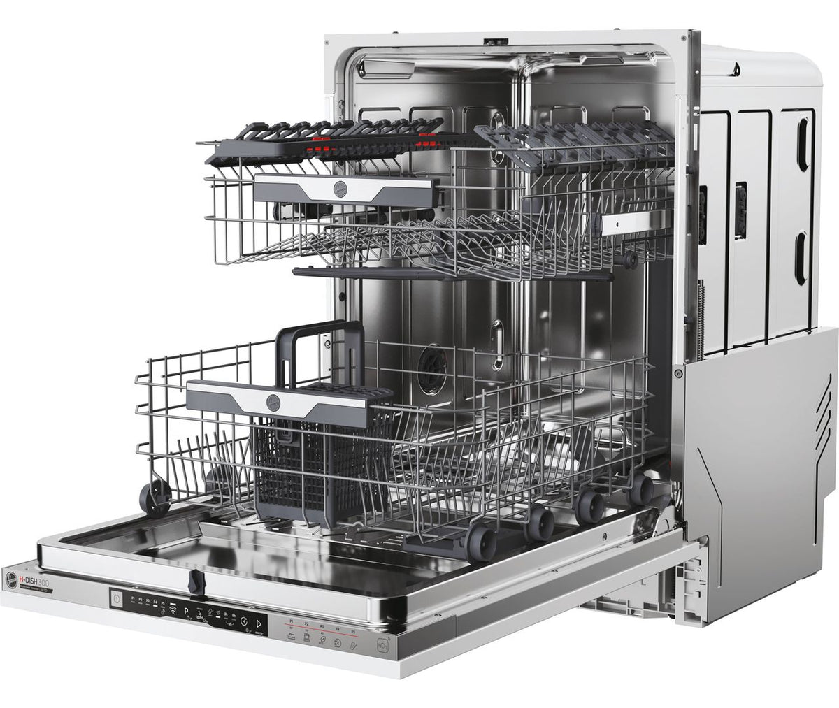 Hoover H-DISH 300 HI4E7L0S-80 Fully Integrated Standard Dishwasher - Silver Control Panel - E Rated