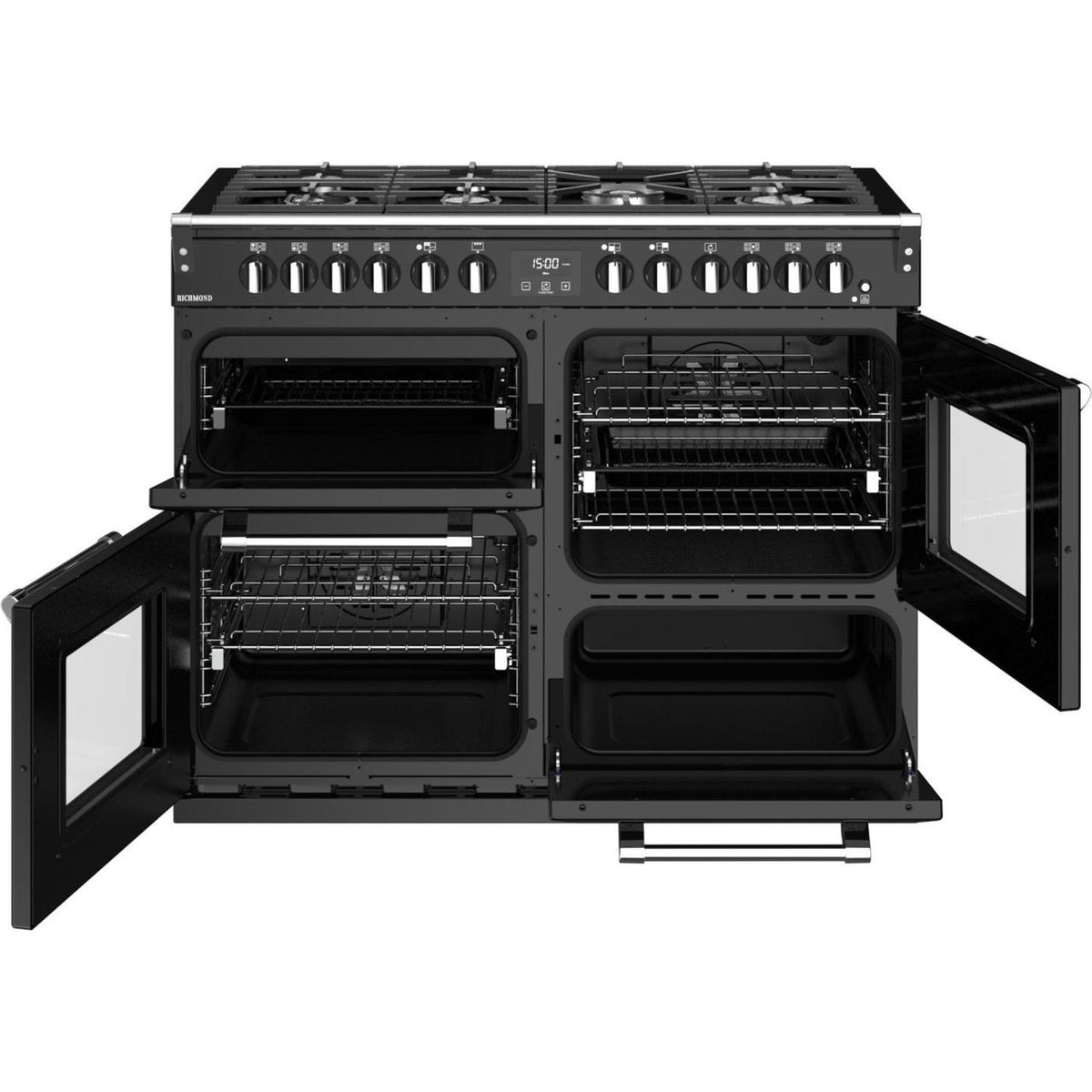 Stoves Richmond ST RICH S1100DF MK22 BK 100cm Dual Fuel Range Cooker - Black - A Rated