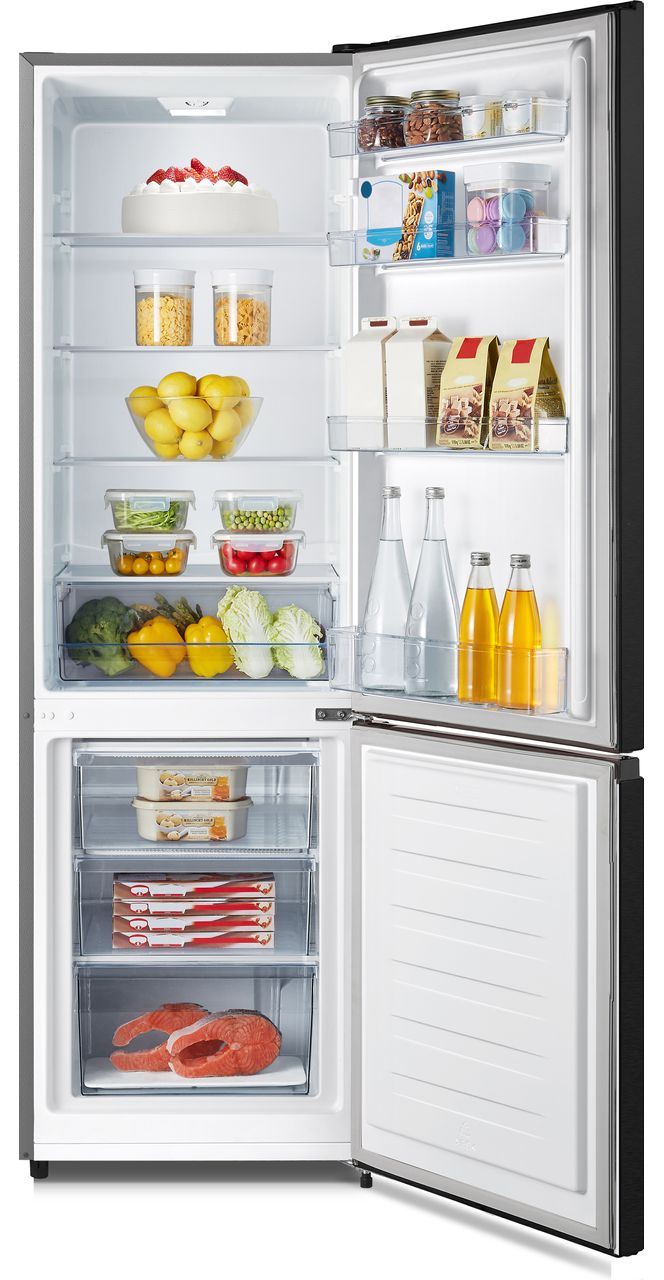 Fridgemaster MC55265EB 70-30 Fridge Freezer - Black - E Rated