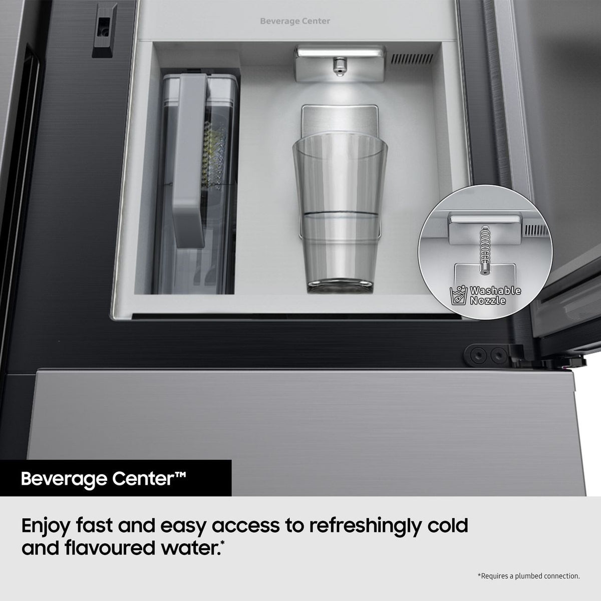 Samsung Series 9 Beverage Center™ RH69CG895DS9EU Wifi Connected Total No Frost American Fridge Freezer - Inox