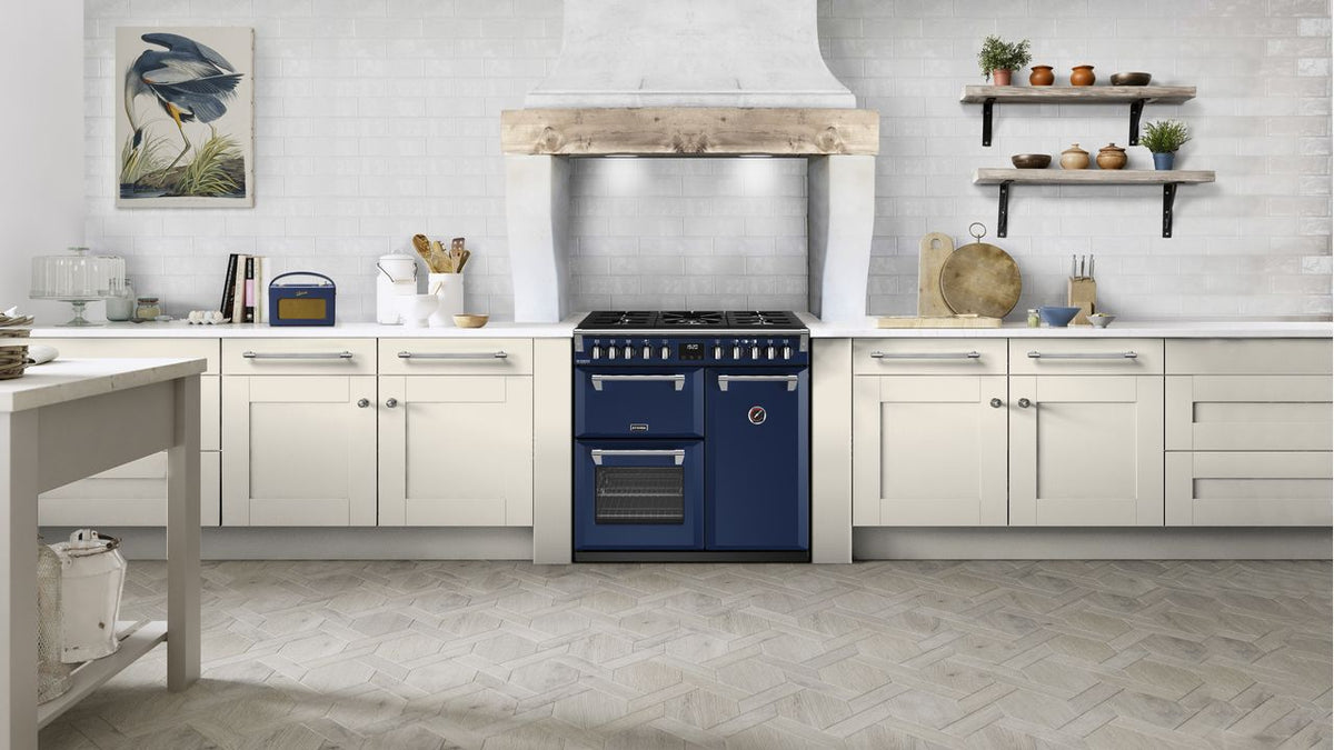 Stoves Richmond Deluxe ST DX RICH D900DF MBL Dual Fuel Range Cooker - Midnight Blue - A Rated