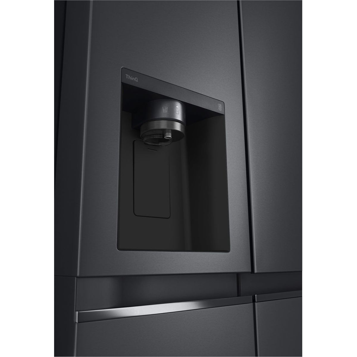 LG NatureFRESH™ GSLV70MCTD Wifi Connected Plumbed Frost Free American Fridge Freezer - Matt Black - D Rated