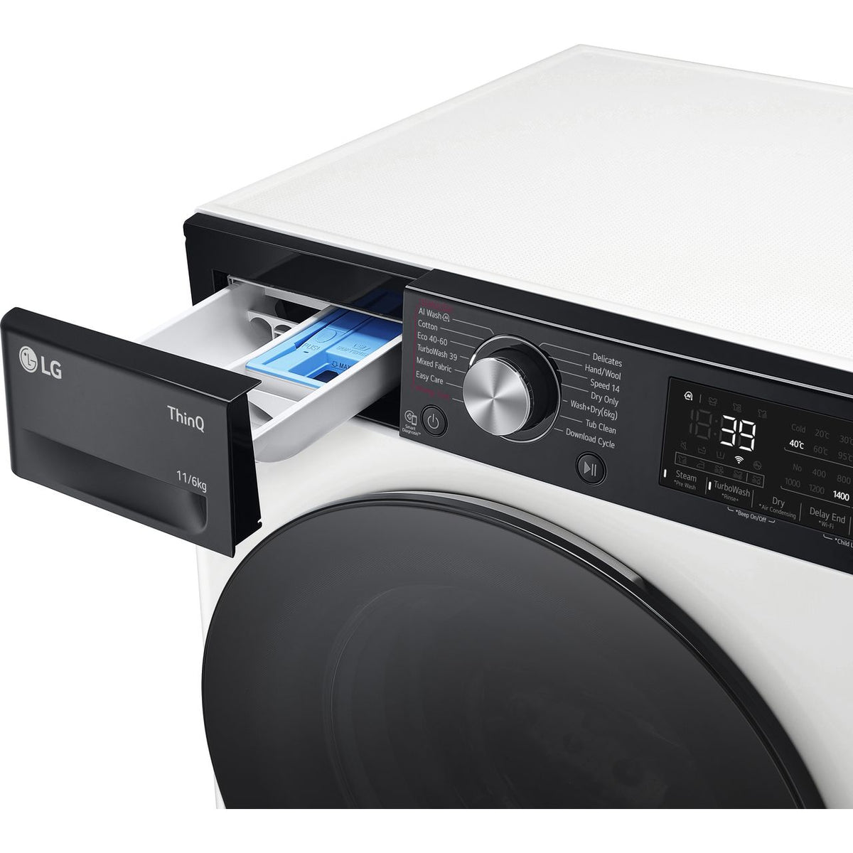 LG TurboWash™360 FWY916WBTN1 Wifi Connected 11Kg - 6Kg Washer Dryer with 1400 rpm - White - D Rated