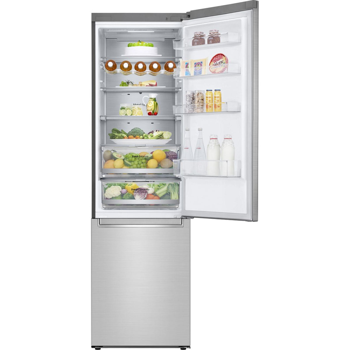 LG NatureFRESH™ GBB92STACP1 Wifi Connected 70-30 Frost Free Fridge Freezer - Stainless Steel - C Rated