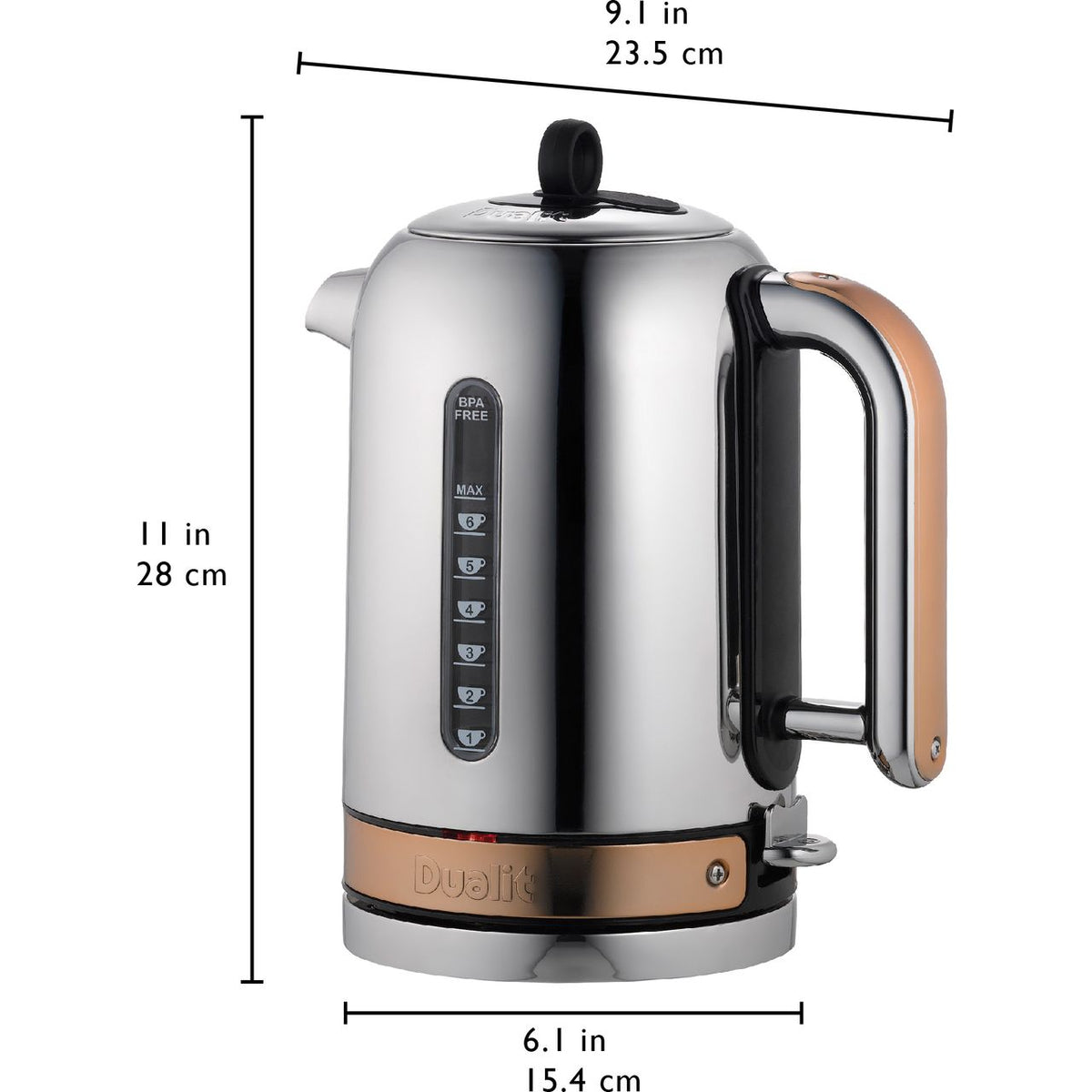 Dualit Classic 72820 Kettle - Chrome - Copper