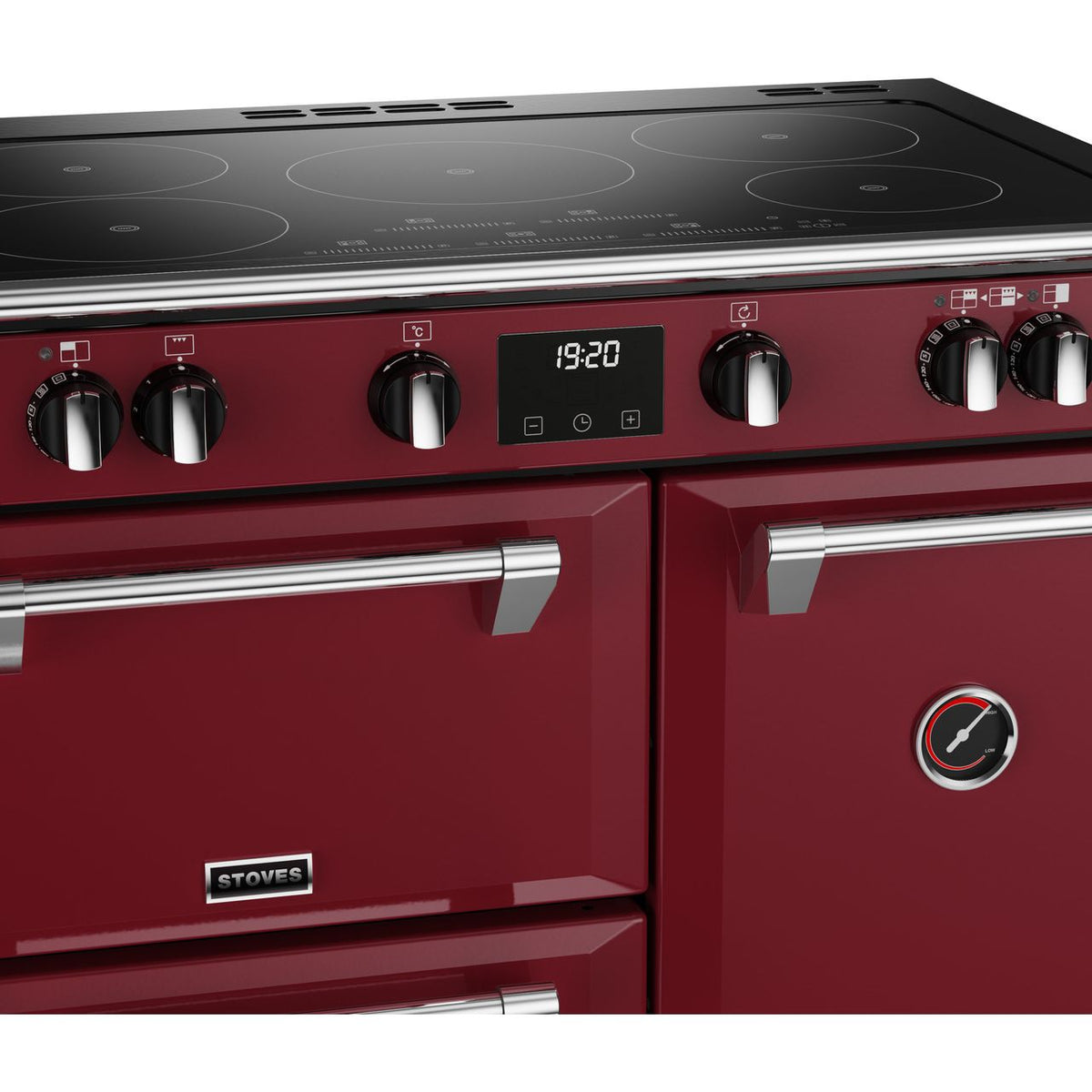 Stoves Richmond Deluxe ST DX RICH D900Ei TCH CRE Electric Range Cooker with Induction Hob - Chilli Red - A-A Rated