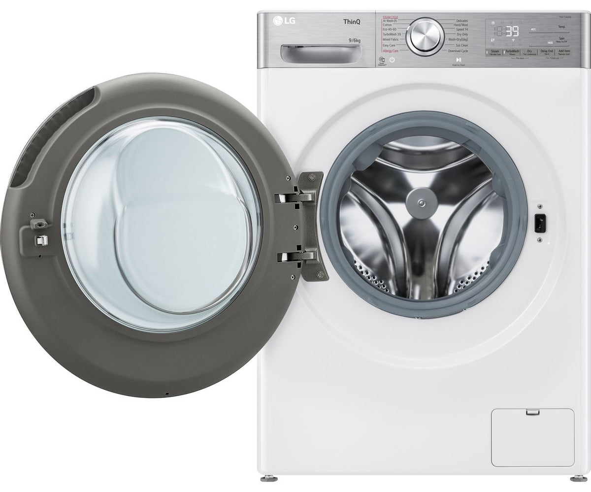 LG FWY996WCTN4 Wifi Connected 9Kg - 6Kg Washer Dryer with 1400 rpm - White - D Rated