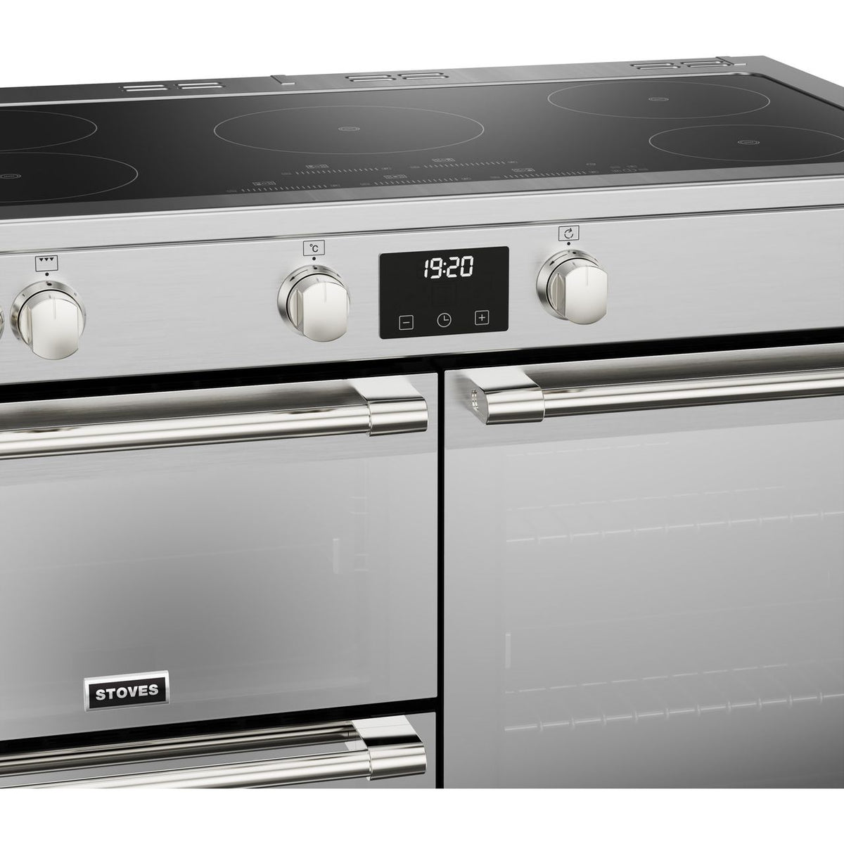 Stoves Sterling Deluxe ST DX STER D1000Ei TCH SS 100cm Electric Range Cooker with Induction Hob - Stainless Steel - A-A-A Rated