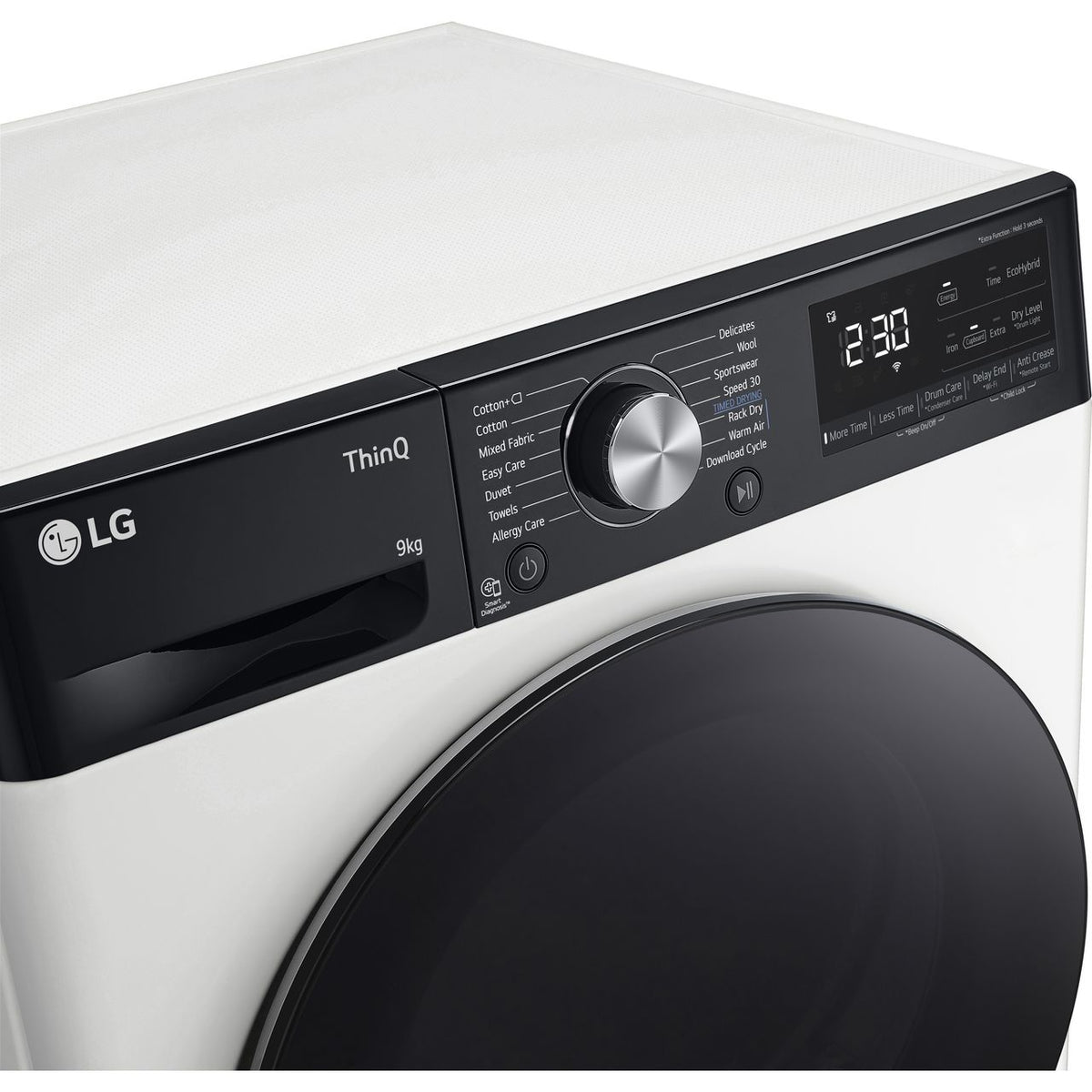 LG Dual Dry™ FDV909WN Wifi Connected 9Kg Heat Pump Tumble Dryer - White - A+++ Rated