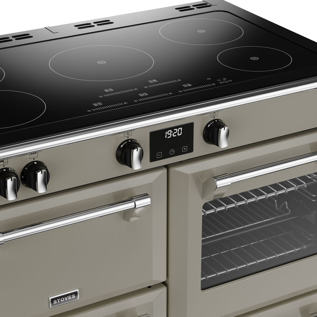 Stoves Richmond Deluxe ST DX RICH D1000Ei TCH PMU Electric Range Cooker with Induction Hob - Porcini Mushroom - A Rated