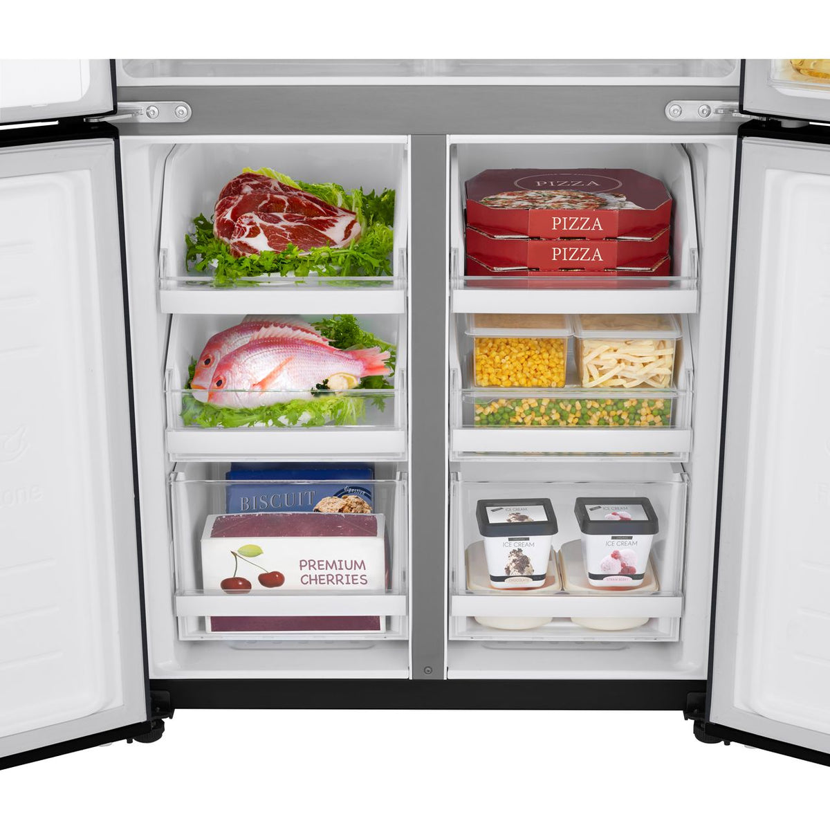 LG NatureFRESH™ GML844MC7E Wifi Connected Plumbed Frost Free American Fridge Freezer - Matte Black - E Rated