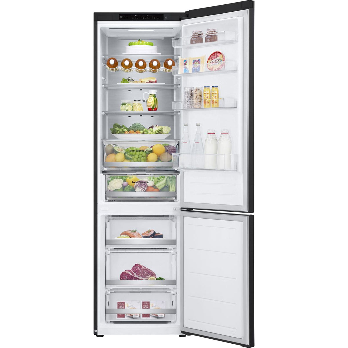 LG NatureFRESH™ GBV5240CEP 70-30 Frost Free Fridge Freezer - Black - C Rated