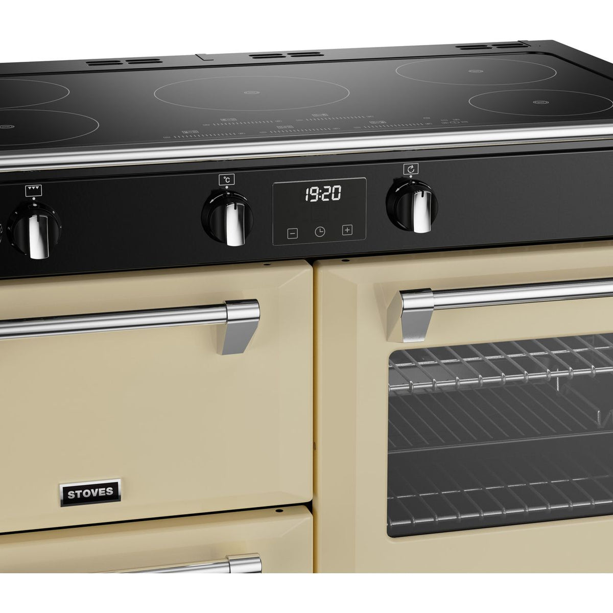 Stoves Richmond Deluxe ST DX RICH D1000Ei TCH CC 100cm Electric Range Cooker with Induction Hob - Cream - A Rated